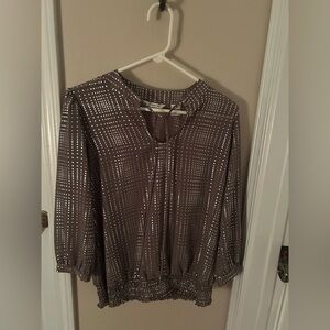 Chic Brown Patterned Women's Top